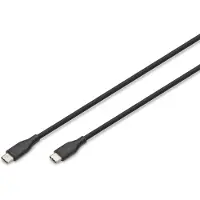 Digitus USB-C-kabel USB 2.0 USB-C stekker 1.00 m Zwart (mat) Uitstekende verouderingseigenschappen, Flexibel, Flexibele