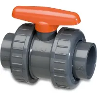Wavin PVC Druk kogelkraan 50mm PN16 grijs