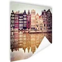MuchoWow Typische gevels reflectie in het water Poster 60x40 cm - Foto print op Poster (wanddecoratie) / Steden Poster