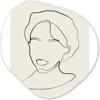 MuchoWow Organische wanddecoratie 60x60 cm - Organisch schilderij Tekst - Quotes - Line art - Vrouwen - Muurdecoratie woonkamer - Kamer decoratie - Schilderijen - Muurcirkel aesthetic