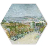 MuchoWow Hexagon wanddecoratie - Kunststof Wanddecoratie - Hexagon Schilderij - Montmartre: achter le Moulin de la Galette - Vincent van Gogh - 120x103 cm