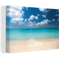 MuchoWow Tropische zee en strand Canvas 120x80 cm - Foto print op Canvas schilderij (Wanddecoratie woonkamer / slaapkamer)