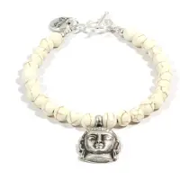Heaven Eleven Howlite kralenarmband met echte boeddha