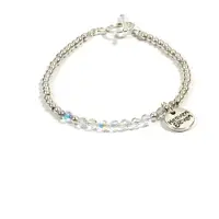 Heaven Eleven - dames armband - Ibiza - Edelstaal RVS kralen 6mm - swarovski elements - 18cm (voor andere maten zie omschrijving)