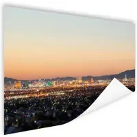 MuchoWow Las Vegas Strip bij zonsondergang Poster 150x75 cm - Foto print op Poster (wanddecoratie)