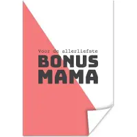 MuchoWow Geschenk op Moederdag voor allerliefste bonus mama roze met wit poster poster 80x120 cm