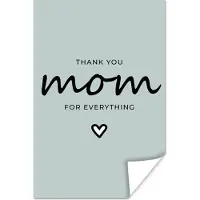 MuchoWow Bedank jouw moeder op Moederdag – thank you mom for everything – grijs poster poster 80x120 cm