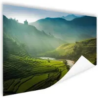 MuchoWow Groene vlakte in Azie Poster 60x40 cm - Foto print op Poster (wanddecoratie)