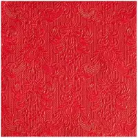 Ambiente Servetten Luxe - 15x stuks - 40 x 40 cm - rood - barok patroon - 3 laags