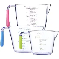 Intirilife 3-pak maatbekers met 200 ml, 400 ml en 900 ml - verschillende maten voor koken, bakken en afmeten