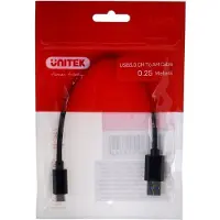 UNITEK USB-C naar USB-A 3.1 kabel, mannelijk/mannelijk, 0,25 meter, model Y-C490BK