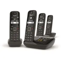 Gigaset Téléphone sans fil AS690A Quattro avec répondeur Noir