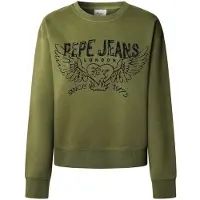 Pepe Jeans Sweatshirt 'Beberly' kaki / zwart