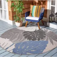 Muratap Binnen en buiten rond vloerkleed floral outdoor laagpolig tapijt 200 cm rond