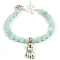 Heaven Eleven - dames armband - Leren wikkelarmband met Amazoniet kralen