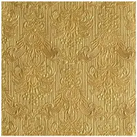Ambiente 15x stuks Kerst thema servetten 40 x 40 cm luxe deco print goud - Kerstdiner tafeldecoratie versieringen