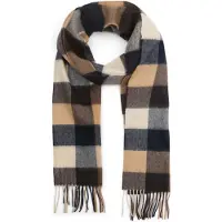 Barbour Sjaal donkerblauw geel ruit