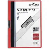 Durable klemmap DURACLIP, A4, kunststof, met clip, rood
