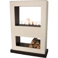 Xaralyn Bio-ethanol haard - Lasize BW - wit hout - 3 KW verwarming - sfeerhaard - doorkijkhaard - room divider