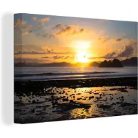 MuchoWow Zonsondergang in Azie Canvas 180x120 cm - Foto print op Canvas schilderij (Wanddecoratie woonkamer / slaapkamer) XXL / Groot formaat!