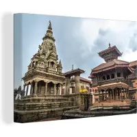 MuchoWow Canvas Schilderij Bhaktapur Durbar plein Nepal - 30x20 cm - Wanddecoratie