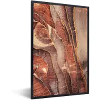 MuchoWow Foto in lijst - Zandsteen in Petra Jordanië fotolijst zwart 40x60 cm - Poster in lijst (Wanddecoratie woonkamer / slaapkamer)