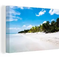 MuchoWow Strand Tulum Mexico foto Canvas 120x80 cm - Foto print op Canvas schilderij (Wanddecoratie woonkamer / slaapkamer)