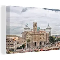 MuchoWow Oude Rome Canvas 60x40 cm - Foto print op Canvas schilderij (Wanddecoratie woonkamer / slaapkamer)
