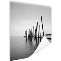 MuchoWow Foto van houten steiger in rustig water Poster 50x50 cm - Foto print op Poster (wanddecoratie woonkamer / slaapkamer)
