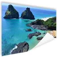 MuchoWow Rotsen in zee Brazillie Poster 90x60 cm - Foto print op Poster (wanddecoratie woonkamer / slaapkamer) / Brazilië Poster