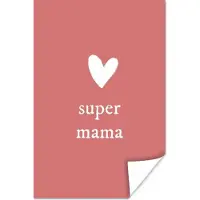 MuchoWow Presentje voor Moederdag super mama roze/wit poster poster 60x90 cm