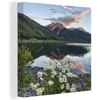 MuchoWow Crystal Lake Amerika Canvas 50x50 cm - Foto print op Canvas schilderij (Wanddecoratie woonkamer / slaapkamer)