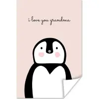 MuchoWow Geschenk voor grootmoeder met Moederdag i love you grandma lichtroze poster poster 40x60 cm