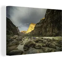 MuchoWow Canvas schilderij 180x120 cm - Wanddecoratie Colorado River bij de Grand Canyon - Muurdecoratie woonkamer - Slaapkamer decoratie - Kamer accessoires - Schilderijen