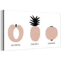 MuchoWow Wanddecoratie Metaal - Aluminium Schilderij Industrieel - Fruit - Pastel - Design - 120x60 cm - Dibond - Foto op aluminium - Industriële muurdecoratie - Voor de woonkamer/slaapkamer