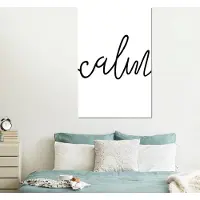 MuchoWow Wanddecoratie Metaal - Aluminium Schilderij Industrieel - Quotes - 'Calm' - Spreuk - Zwart wit - 100x150 cm - Dibond - Foto op aluminium - Industriële muurdecoratie - Voor de woonkamer/slaapkamer