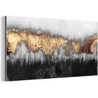 MuchoWow Wanddecoratie Metaal - Aluminium Schilderij Industrieel - Gold - Chic - Abstract - 120x60 cm - Dibond - Foto op aluminium - Industriële muurdecoratie - Voor de woonkamer/slaapkamer