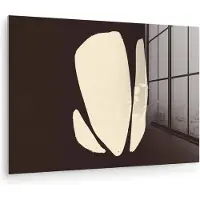 MuchoWow Glasschilderij 90x60 cm - Schilderij acrylglas - Kunst - Modern - Bruin - Abstract - Foto op glas - Muurdecoratie woonkamer - Wanddecoratie slaapkamer - Schilderijen