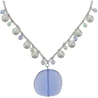 Behave - Ketting met blauwe hanger en parels - Zomers & speels