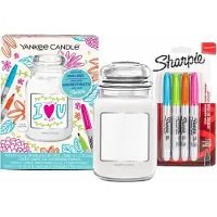 Yankee candle - Sharpie Cadaeauset - Clean Cotton Large Jar - Maak je eigen cadeau - 150 branduren