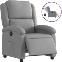 vidaXL Fauteuil elektrisch verstelbaar stof lichtgrijs