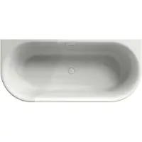 Xenz Fay 180x80x60 half-vrijst. bad mat wit incl. waterval vulcombi mat wit