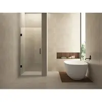 Wiesbaden Nisdeur Less 70x200 cm 8 mm Nano Helder Glas Mat Zwart