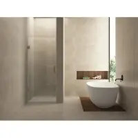 Wiesbaden Nisdeur less 70x200 cm 8 mm nano helder glas geborsteld brons koper
