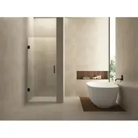 Wiesbaden Nisdeur less 90x200 cm 8 mm nano helder glas mat zwart