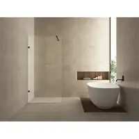 Wiesbaden Less inloopdouche 700 x 2000 x 8 mm nano helder glas/mat zwart