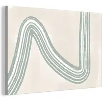 MuchoWow Wanddecoratie Metaal - Aluminium Schilderij Industrieel - Lijn - Abstract - Design - 180x120 cm - Dibond - Foto op aluminium - Industriële muurdecoratie - Voor de woonkamer/slaapkamer