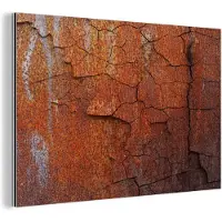 MuchoWow Wanddecoratie Metaal - Aluminium Schilderij Industrieel - IJzer - Roest - Industrieel - 60x40 cm - Dibond - Foto op aluminium - Industriële muurdecoratie - Voor de woonkamer/slaapkamer