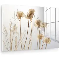 MuchoWow Glasschilderij 60x40 cm - Schilderij acrylglas - Droogbloemen - Natuur - Botanisch - Foto op glas - Muurdecoratie woonkamer - Wanddecoratie slaapkamer - Schilderijen