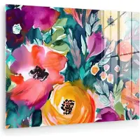 MuchoWow Glasschilderij 160x120 cm - Schilderij acrylglas - Bloemen - Olieverf - Kunst - Natuur - Foto op glas - Muurdecoratie woonkamer - Wanddecoratie slaapkamer - Schilderijen